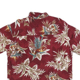 ISLAND SHORES Mens Red Tropical Print Rayon Shirt XL Summer Beach Holiday