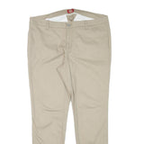 DICKIES Womens Slim Beige Cotton Blend Slim Tapered Trousers W37 L30 Workwear