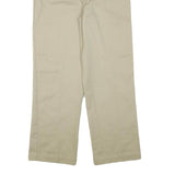 DICKIES Mens Regular Fit Beige Cotton Blend Trousers W32 L29 Classic Zip Closure