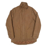 Womens Brown Polyester Blend Plain Zip Jacket S Casual Outdoor Warm