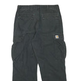 CARHARTT Mens Cotton Blend Black Relaxed Cargo Trousers W33 L29 Workwear Utility