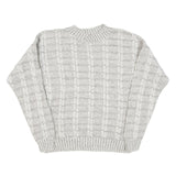 CROSSINGS Mens Cream Patterned Jumper Crew Neck Basic Knit L Wool Blend