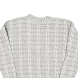 CROSSINGS Mens Cream Patterned Jumper Crew Neck Basic Knit L Wool Blend