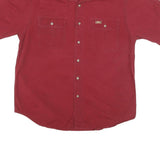 CARHARTT Mens Red Short Sleeve Cotton Blend Shirt L Casual Workwear Button