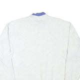 ONITA Womens White Cotton Blend Crew Neck XL Floral Birds Sweatshirt Pullover