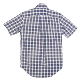 NAUTICA Mens Blue & White Check Shirt XS Classic Fit Button-Down Collar Short
