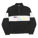 FILA Mens Black & White Jumper Patterned Round Neck Basic Knit L Casual Retro