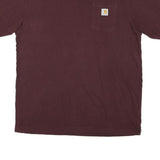 CARHARTT Mens Maroon Pocket T-Shirt L Short Sleeve Crew Neck Cotton Blend