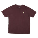 CARHARTT Mens Maroon Pocket T-Shirt L Short Sleeve Crew Neck Cotton Blend