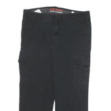 DICKIES Mens Cotton Blend Black Regular Fit Straight Leg Trousers W36 L26