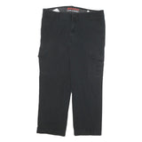 DICKIES Mens Cotton Blend Black Regular Fit Straight Leg Trousers W36 L26