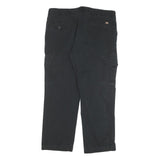 DICKIES Mens Cotton Blend Black Regular Fit Straight Leg Trousers W36 L26