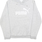 PUMA Womens Grey Hoodie UK 14 Cotton Blend Pullover Casual Sportswear
