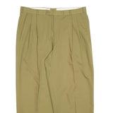 FREY Mens Polyester Blend Beige Relaxed Straight Trousers W36 L28 Zip Closure