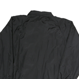 AUBURN Mens Black Nylon Coach Jacket L Button Closure Plain Casual Outerwear