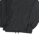 AUBURN Mens Black Nylon Coach Jacket L Button Closure Plain Casual Outerwear
