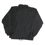 AUBURN Mens Black Nylon Coach Jacket L Button Closure Plain Casual Outerwear
