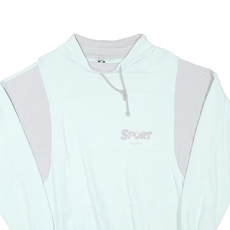 TRIGEMA Mens White & Light Grey Sport Pullover Sweatshirt M Cotton Blend Casual