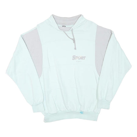 TRIGEMA Mens White & Light Grey Sport Pullover Sweatshirt M Cotton Blend Casual