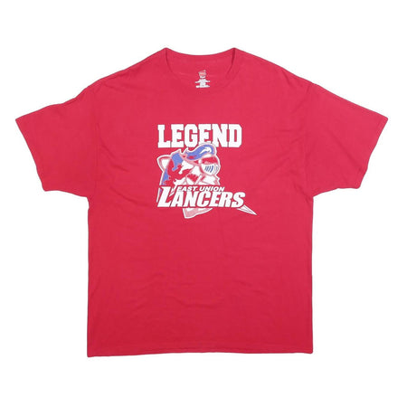 HANES Mens Red East Union Lancers Graphic T-Shirt XL Short Sleeve Crew Neck