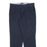 NAUTICA Mens Cotton Blend Navy Regular Fit Straight Leg Trousers W34 L32 Casual