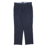 NAUTICA Mens Cotton Blend Navy Regular Fit Straight Leg Trousers W34 L32 Casual