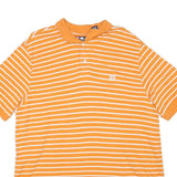 CHAPS Mens Orange & White Striped Short Sleeve Polo Shirt 2XL Cotton Blend