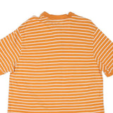 CHAPS Mens Orange & White Striped Short Sleeve Polo Shirt 2XL Cotton Blend