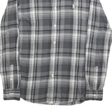 RALPH LAUREN Mens Grey & White Checked Shirt S Classic Button-Down Collar Cotton