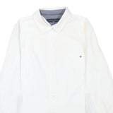 TOMMY HILFIGER Mens White S Cotton Blend Shirt Button Down Pocket