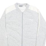 PUMA Womens Grey & Cream Cotton Blend Zip Jacket UK 12 Casual Sportswear