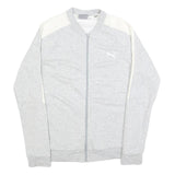 PUMA Womens Grey & Cream Cotton Blend Zip Jacket UK 12 Casual Sportswear