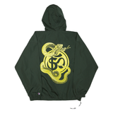 CHAMPION Mens Green Polyester Blend Outdoor Jacket 2XL Hooded Zip Shell