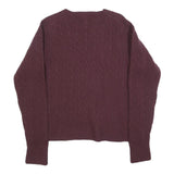 POLO RALPH LAUREN Girls Maroon Patterned Jumper Crew Neck Cable Knit XL Wool