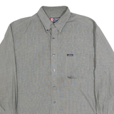 CHAPS RALPH LAUREN Mens Grey & Blue Check Shirt L Classic Button Down Casual