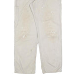 CARHARTT Mens Cotton Blend Beige Relaxed Straight Trousers W34 L32 Workwear