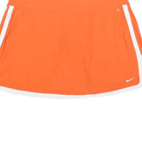 NIKE Womens Orange & White Mini Polyester Blend Plain Skort M Sports Casual