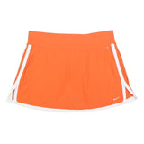 NIKE Womens Orange & White Mini Polyester Blend Plain Skort M Sports Casual