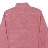 CHAPS Mens Red & White Check Shirt L Button-Down Collar Cotton Blend Stylish