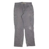 CARHARTT Mens Cotton Blend Grey Relaxed Cargo Work Trousers W34 L34 Durable Fit