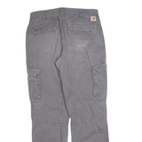 CARHARTT Mens Cotton Blend Grey Relaxed Cargo Work Trousers W34 L34 Durable Fit