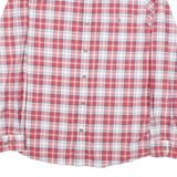 TIMBERLAND Mens Red & White Plaid Cotton Blend Shirt XL Button-Down Long Sleeve