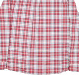 TIMBERLAND Mens Red & White Plaid Cotton Blend Shirt XL Button-Down Long Sleeve