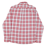 TIMBERLAND Mens Red & White Plaid Cotton Blend Shirt XL Button-Down Long Sleeve