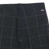 DICKIES Mens Black Casual Checked XL W40 Cotton Blend Shorts Zip Pockets