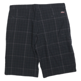 DICKIES Mens Black Casual Checked XL W40 Cotton Blend Shorts Zip Pockets