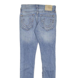 TRUE RELIGION Mens Slim Blue Denim Light W29 L33 Zip Pockets Cotton Blend Jeans