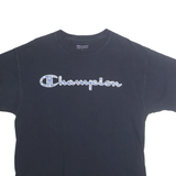 CHAMPION Mens Black Graphic T-Shirt L Short Sleeve Crew Neck Cotton Casual
