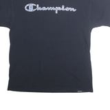 CHAMPION Mens Black Graphic T-Shirt L Short Sleeve Crew Neck Cotton Casual
