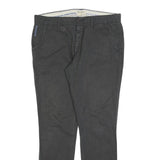 REVIEW Mens Cotton Blend Black Slim Straight Trousers W36 L32 Classic Casual Zip